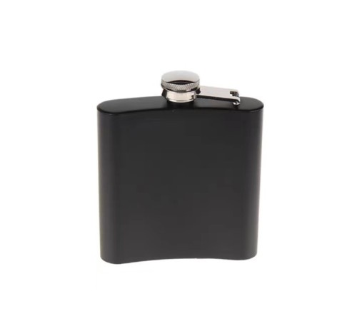 Siyah 6 oz Çelik Cep İçki Kanyak Matarası Siyah 6 oz Çelik Cep İçki Kanyak Matarası