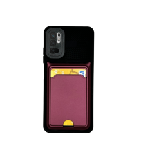 XİAOMİ REDMİ NOTE 10 5G KARTLIKLI SİLİKON KILIF BORDO