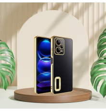 XİAOMİ REDMİ NOTE 12 PRO PLUS 4G YANLARI RENKLİ LENS KORUMALI LOGO GÖSTEREN MEGA KILIF GOLD