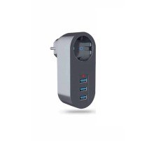 Tekli Akım Korumalı 3 Adet USB Girişli Priz 3400