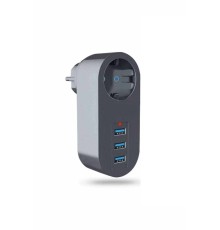 Tekli Akım Korumalı 3 Adet USB Girişli Priz 3400