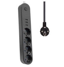 Winnboss Akım Korumalı Isıya Dayanıklı 4 lü 2 Mt Uzatma 3 Adet USB 3402