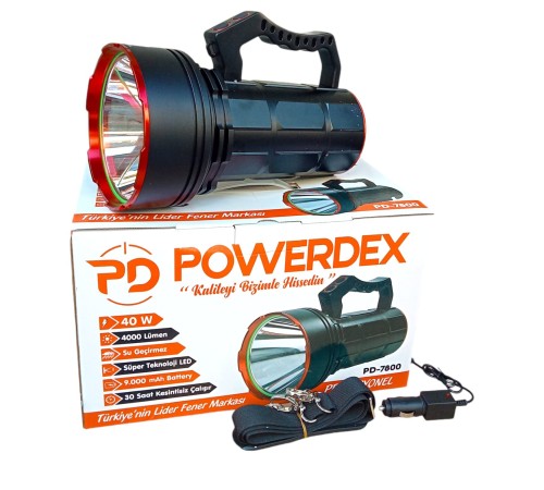 40W 4000 Lümen Şarjlı El Feneri Projektör PD-7800 40W 4000 Lümen Şarjlı El Feneri Projektör PD-7800