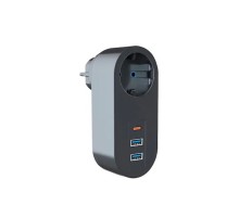 Tekli Akım Korumalı 2 Adet USB 1 Adet Type-C Girişli Priz 3400