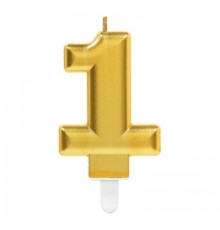 1 Rakam Mum Gold Renk