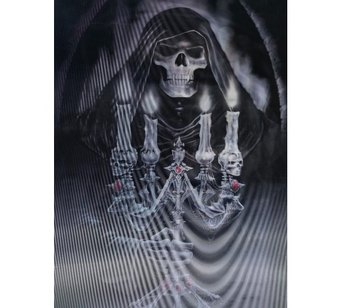 5D Elmas Boyama 3 Farklı Resim Değişenli Halloween İskelet Tablosu 30x40 cm