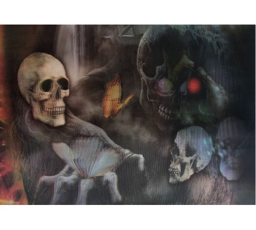 5D Elmas Boyama 3 Farklı Resim Değişenli Kafatası İskelet Tablosu 30x40 cm