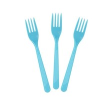 Açık Mavi Lüks Plastik Çatal 25 Adet