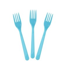Açık Mavi Lüks Plastik Çatal 25 Adet