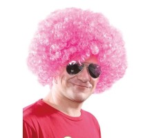 Açık Pembe Renk Kıvırcık Afro Bonus Peruk
