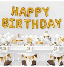 Altın Renk Happy Birthday Folyo Doğum Günü Balonu 35 Cm