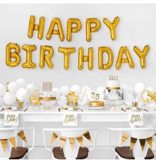 Altın Renk Happy Birthday Folyo Doğum Günü Balonu 35 cm
