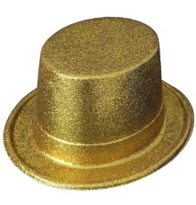 Altın Renk Uzun Plastik Simli Parti şapkası