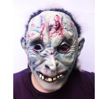 Arkası Saçlı Yara İzli Lateks Et Mumya Vampir Maskesi