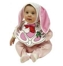 Bebek Boy Tavşan Şapkası ve Önlük Seti