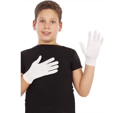 Beyaz Renk Çocuk Boy Likralı Pandomim Eldiveni Beyaz Renk Çocuk Boy Likralı Pandomim Eldiveni