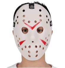 Beyaz Renk Kırmızı çizgili Tam Yüz Hokey Jason Maskesi Hannibal Maskesi