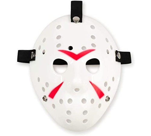 Beyaz Renk Kırmızı Çizgili Tam Yüz Hokey Jason Maskesi Hannibal Maskesi Beyaz Renk Kırmızı Çizgili Tam Yüz Hokey Jason Maskesi Hannibal Maskesi