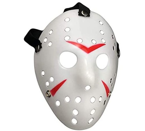Beyaz Renk Kırmızı Çizgili Tam Yüz Hokey Jason Maskesi Hannibal Maskesi Beyaz Renk Kırmızı Çizgili Tam Yüz Hokey Jason Maskesi Hannibal Maskesi