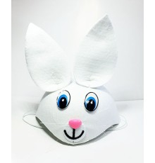 Beyaz Renk Kulaklı Tavşan şapkası Hayvan şapkası
