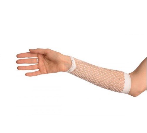 Beyaz Renk Parmak Arası File Örgü Eldiven 26 cm Beyaz Renk Parmak Arası File Örgü Eldiven 26 cm