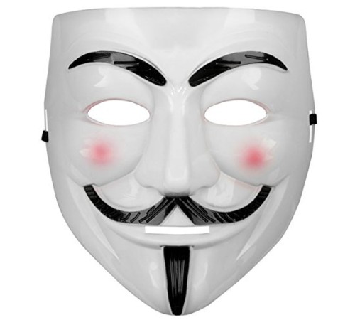 Beyaz Renk Pembe Yanaklı İthal V For Vendetta Maskesi Beyaz Renk Pembe Yanaklı İthal V For Vendetta Maskesi