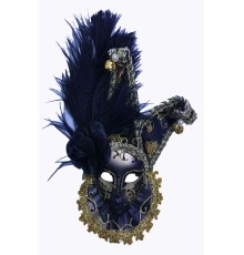 çıngıraklı Dekoratif Tüylü Seramik Maske Siyah Renk