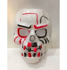Beyaz üzeri Rengarenk Korku Dişli Kafatası Maskesi 30x22 Cm
