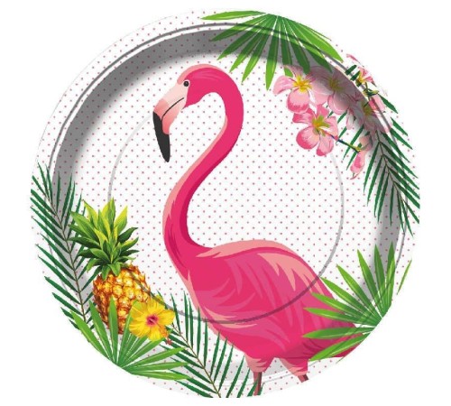 Flamingo Temalı Parti Tabağı 8 Adet Flamingo Temalı Parti Tabağı 8 Adet