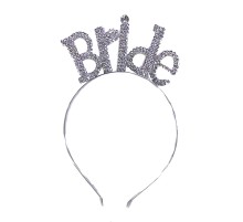 Kristal Taşlı Gümüş Renk Bride Tacı Gelin Tacı