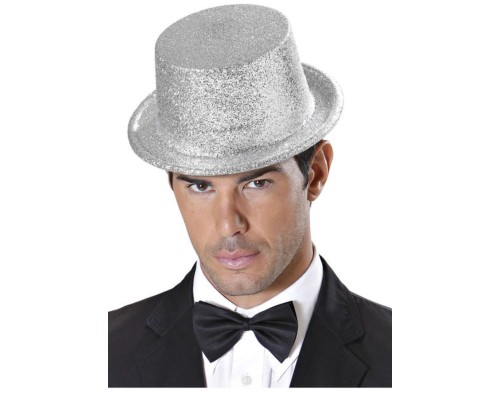 Gümüş Renk Uzun Plastik Simli Parti şapkası