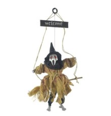 Halloween Sensörlü Sesli Işıklı Welcome İskelet Kahverengi