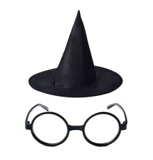 Harry Potter Büyücü Şapkası ve Harry Potter Büyücü Gözlüğü Siyah Renk