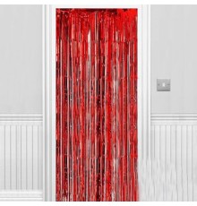 Işıltılı Duvar Ve Kapı Perdesi Kırmızı 90x200 Cm