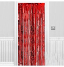 Işıltılı Duvar ve Kapı Perdesi Kırmızı 90x200 cm