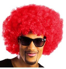 Kırmızı Renk Kıvırcık Afro Bonus Peruk