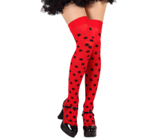 Kırmızı Üzeri Siyah Puantiyeli Halloween Partisi Çorabı 1 Çift