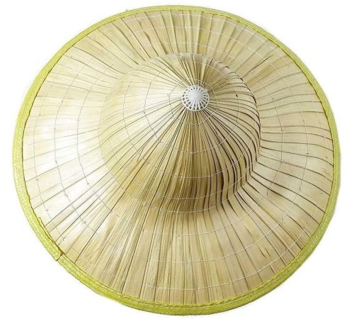 Naturel Renk Cambodia Kamboçyalı Vietnam Konik Şapkası PVC Hasır Naturel Renk Cambodia Kamboçyalı Vietnam Konik Şapkası PVC Hasır