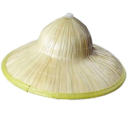 Naturel Renk Cambodia Kamboçyalı Vietnam Konik Şapkası PVC Hasır Naturel Renk Cambodia Kamboçyalı Vietnam Konik Şapkası PVC Hasır