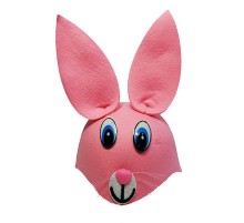 Pembe Renk Kulaklı Tavşan Şapkası Hayvan Şapkası