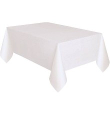 Beyaz Renk Plastik Masa Örtüsü 120x180 cm