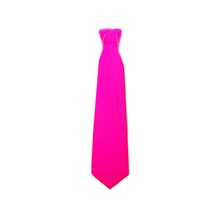 Plastik Parti Kravatı Neon Pembe Renk 12 Adet