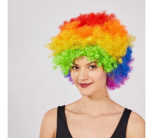 Rengarenk Kıvırcık Afro Bonus Peruk Rengarenk Kıvırcık Afro Bonus Peruk