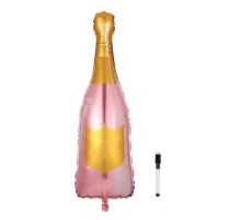 Şampanya Şişesi Kokteyl Şişesi Yazılabilir Şekilli Folyo Balon Kalemli 107x40 cm