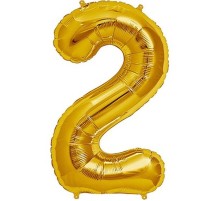 Şekilli Supershape Gold Rakam Folyo Balon 2 Numara