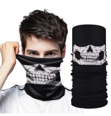Siyah Renk Dikişsiz Çok Fonksiyonlu Çene Kafatası Yüz Maskesi Baf Buff Bandana Boyunluk Bileklik