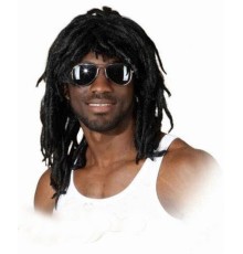 Siyah Renk Joe Dreadlocks Astarlı Kabarık Rasta Peruk  1 Adet