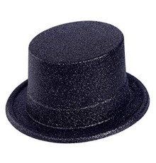 Siyah Renk Uzun Plastik Simli Parti şapkası