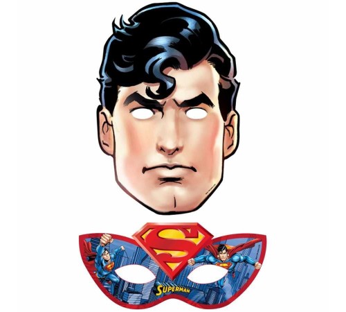 Superman Temalı Karton Maske 6 lı Paket Superman Temalı Karton Maske 6 lı Paket