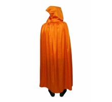 Turuncu Renk Kapişonlu Halloween Pelerin 140 cm